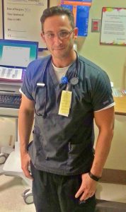 Mark Z in scrubs when he was a nurse