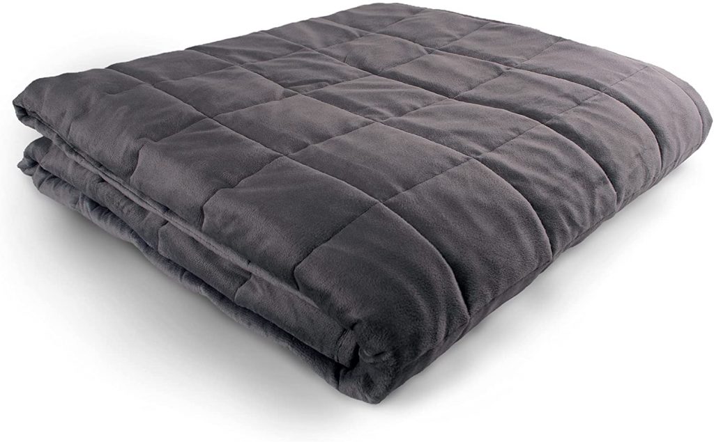 large weighted blanket in grey